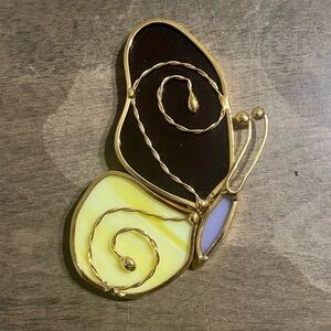 Small Stained Glass Butterfly With Gold